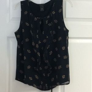 Ann Taylor ruffled sleeveless top
